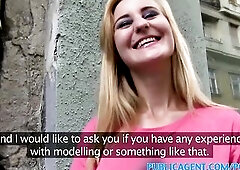 PublicAgent Hawt golden-haired sweetheart bangs a stranger in public place