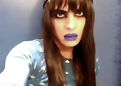 Emo Crossdresser Rides Dildo
