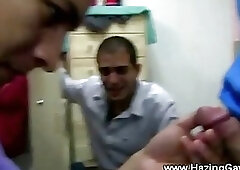 Gay college teens polish cock