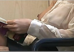 see through and opened blouse in public