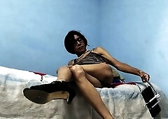Crossdresser dress, mature shemale