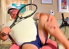 Tennis Coach parent has big ejaculation at end