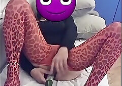 Amateur cross fuck with cucumber