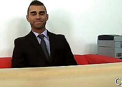 Blowjob for charming gay stud