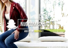 Nice-looking tall blond wanted to be in a rap movie scene like her ally so bad!