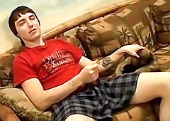 Twinks fool around before playfully masturbating together