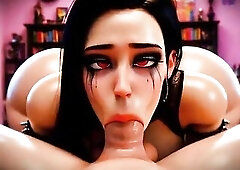 Ebony Haired Punk Large Breasts Butt Intensive Suck and Bang (100% AI Generated 4K)