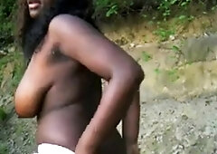 Black MILF with BIG boobs dancing and teasing