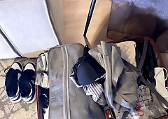 Mini skirt lifted up, peeking at sexy girl's lingerie without panties