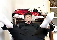 Chinese Man plays his asshole with toys