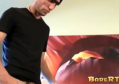 Servant homosexual tramp deep-throats penis before being romped moist