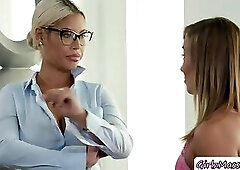 Buxom health inspector Bridgette gets licked