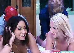 I and Jerry gave our cocks to charming teens Stevie Grey and Aria Lee as their movie snacks