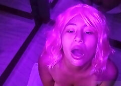 Pinkhair, gargle, big tits