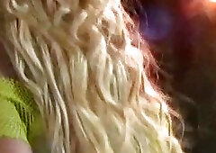 Depraved Blonde shemale enjoying creampie after double penetrati