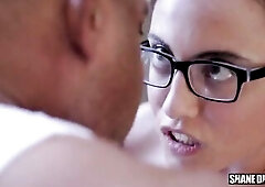 Super cute Brunette hair teen Roxanne Rae is leaking and expecting for Shane to unleash and open her constricted teen twat wide. Shane slips in his wa