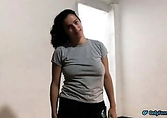 That babe was doing exercises in the park and I invited her to my abode to bang, this babe accepts to be drilled hard after telling her that this babe