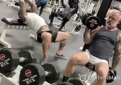 Bear beach, big muscle bear, older big cock