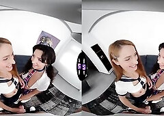 Nasty Mini Mitzi likes surprising her boyfriend from time to time. This time that babe invites her most excellent girlfriend Lucianna Luci and throws 