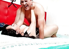 screwing my excited stepmother's large booty hard