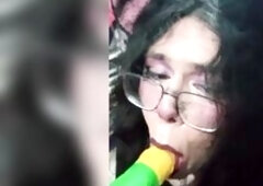 Cute little bat beauty having enjoyment (trans)