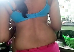 Steamy kitchen affair with mature maid Pushpa Valli while the wife is out