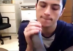 White Mexican Young Boy Sucking Black Cock Eating Cums 5