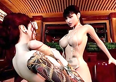 Huge she-cock titty-fucking action with waifustuff