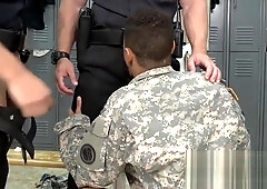 Bogus soldier is by gay cops into taking their hard cocks