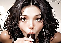 BRUNETTE HAIR HAWT SUCKING DICK RICH IN DAYBED GENERATED BY AI - GORGEOUS BRUNETTE HAIR ANGEL SUCKING WITH CRAVE UNFATHOMABLE AND CARNAL - CONTENT 100