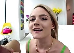 All-natural newbie Lisey Sweet drives thick dork deep into her sphincter