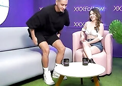 Sexy Interview Ends in Wild 3some: Lalin girl mother I'd like to fuck Subdued by Maxx Betancur and Mercilessly Kissed by the Presenter