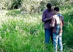 Gay guys go in nature for blowjobs and sloppy rimming