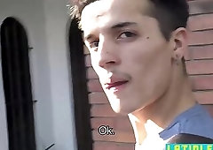 Latin boy sucks the strangers cock and fucked bareback