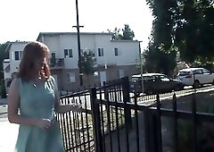 Ginger tranny wanking off on casting couch