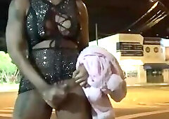 Black BBC Ts jackoff On Street