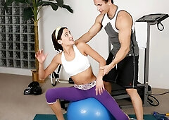 Astonishing hottie Natalia James rammed in the sideways pose