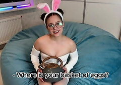 Bunny babe hopping on my dick hunting for Easter treats