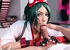 VR Conk: Busty Kiriko from Overwatch Video Game Fucked Anal in a Cosplay Parody - VR Porn