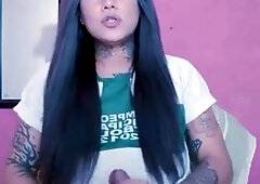 she-male trap acaricia su gran polla