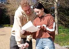 Nerdy chick fucked very loud