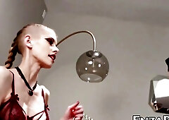 nasty lady-man River Enza Anally Toyed Into Submission