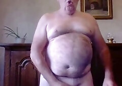 Grandpa ejaculates on webcam