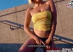 Public banging with a young German blonde during a POV hookup rendezvous