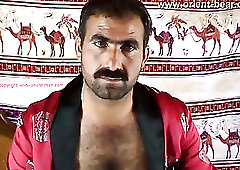 Hairy Arab Step Dad Shoots a Big Load on his Furry Chest