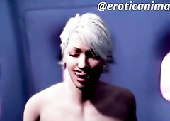 Erotic CG Animation – Sexy Scene in the Airplane Baths ️