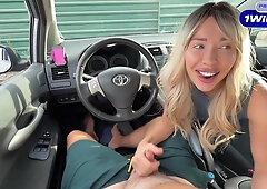 Blonde Jerks Off And Sucks My Dick. While Her Boyfriend Is In The Shop - Kris Price