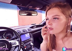 Ellie Moore - She Gave a Blowjob in Public in The Car - Public