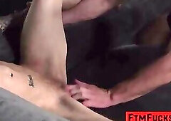 Tattooed FTM Atlas Alexander Gets Deep Bred by Derek Spears