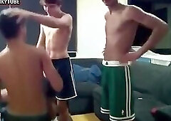 18yo Jogo straight three cute twinks show on webcam